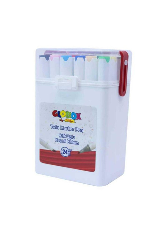Twin Marker Set Çift Uçlu Keçeli Kalem 24 Renk Plastik Çantalı