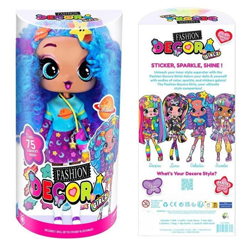 Fashion Decora Girlz Moda Bebeği 28 cm - Bükülebilir Eklemli Oyuncak Bebek - Çıkartma Seti