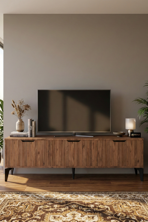 Falez Royal TV Sehpası 160 cm TV Ünitesi Kapaklı Modern Şık Minimal Salon Konsolu 5090 Atlantik