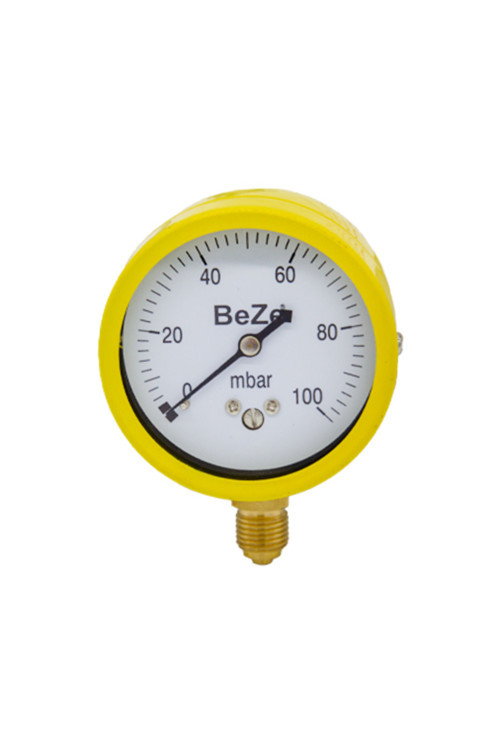 Gaz Manometre Sarı Gövde 0-100 Mbar