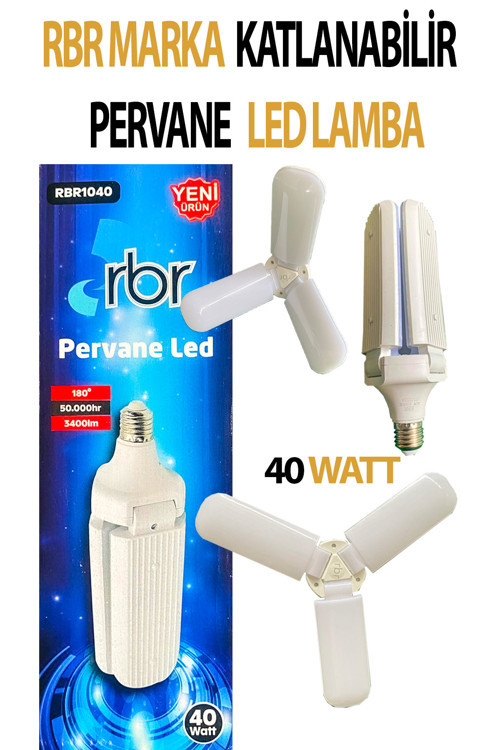 Pervane Katlanabilir Ledli Beyaz Işık Aydınlatma 40 Watt Lamba 3400 Lümen