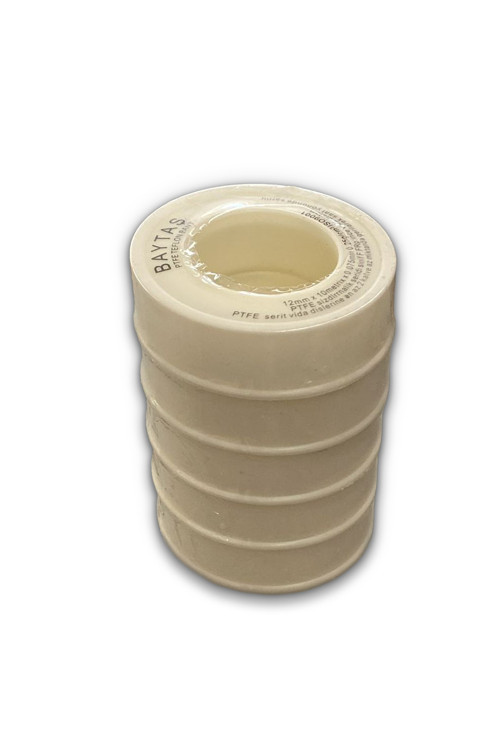Teflon Bant 12 mm x 0,075 mm x 10 Metre (5 Adet) – Su Tesisatları İçin Sızdırmaz ve Dayanıklı