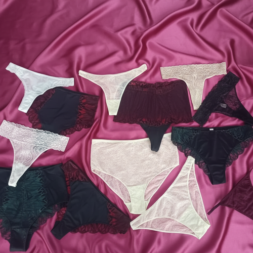 Kadın Pamuklu 10'lu Paket Karışık Renk Hipster String Tanga Checky Brazilya Külot BB2471