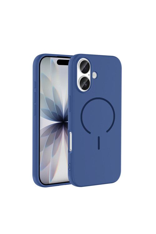 İphone 17 Kılıf M-Safe Şarj Özellikli Akre Meta Kapak - Lacivert