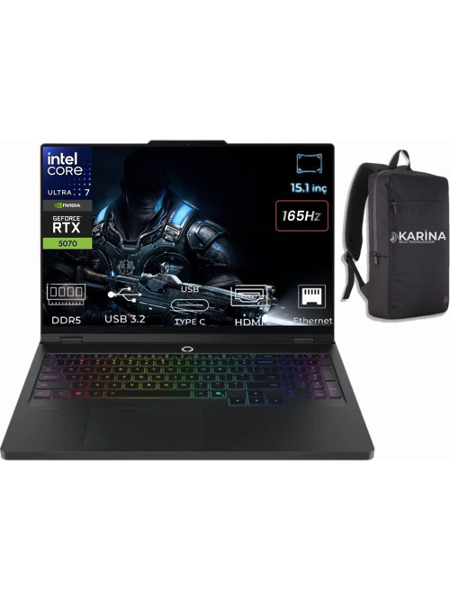Legion 5 15IAX10 Intel Core Ultra 7 255HX 83F0008BTR-K011 64GB 4TB RTX 5070 8GB FreeDos 15.1" Wqxga (2560X1600) OLED 165Hz 115W Taşınabilir Bilgisayar