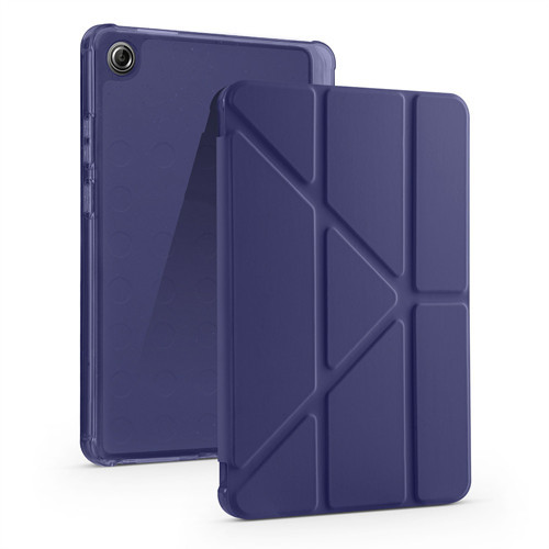 Lenovo Tab One 8.7 TB-305FU Kılıf MKST Tri Folding Kalem Bölmeli Standlı Kılıf - Lacivert