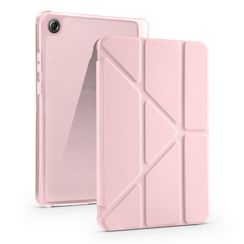 Lenovo Tab One 8.7 TB-305FU Kılıf MKST Tri Folding Kalem Bölmeli Standlı Kılıf - Rose Gold