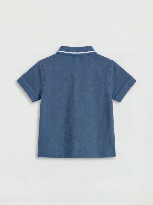 Lacivert Polo Yaka Erkek Bebek Tişört ve Pantolon