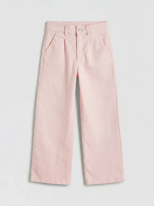 Pembe Wideleg Kız Çocuk Gabardin Pantolon