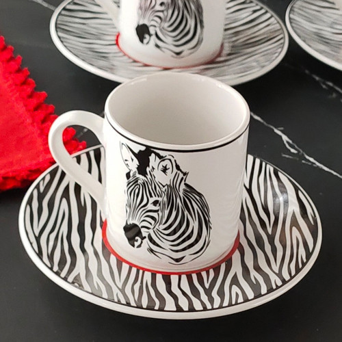 Harmony Zebra 6 Kişilik Kahve Fincan Takımı (HBF-12-KFT-ZEB )