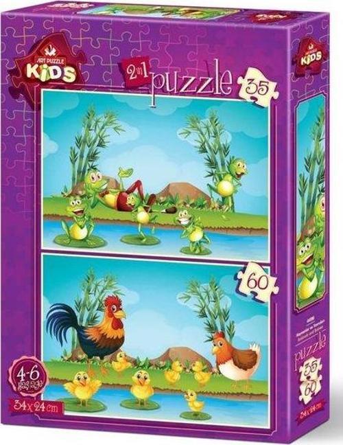 4496 Hayvanlar ve Yavruları 24x34 cm 35 Ve 60 Parça İkili Puzzle