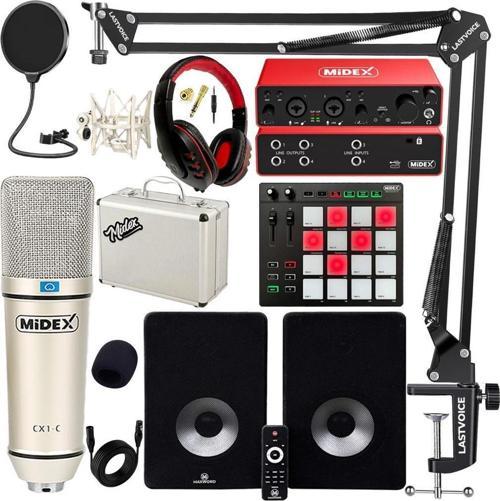 Referans Paket-5 Maxword Monitör Ses Kartı CX1 Mikrofon Pad Controller