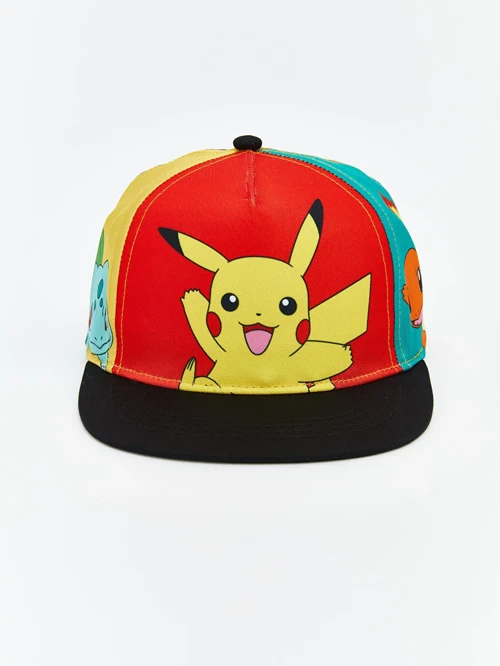Karışık Pokemon Baskılı Erkek Çocuk Kep Şapka