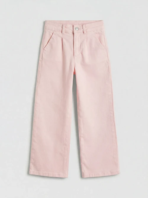 Pembe Wideleg Kız Çocuk Gabardin Pantolon