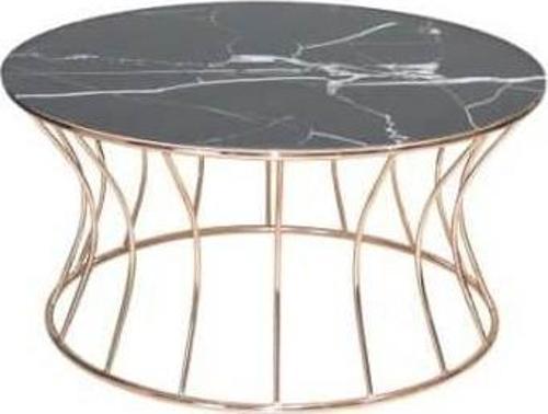 Brc 17558 ORTA SEHPA Kumsaat Beyaz mermer Temper Cam Metal ROSE Kaplama El Yapım 