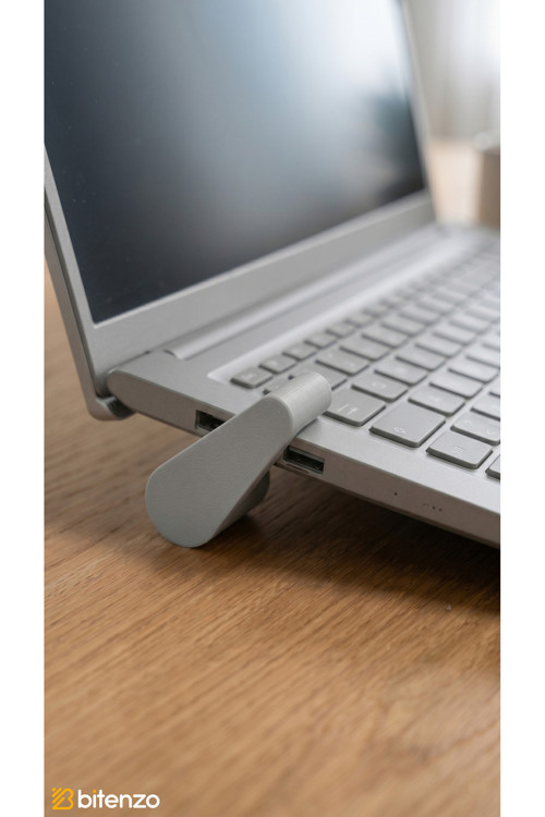 Minimalist Yuvarlak Tasarım Mini Laptop Standı - 2'Li Set Taşınabilir Ergonomik Yükseltici - Koyu Gri