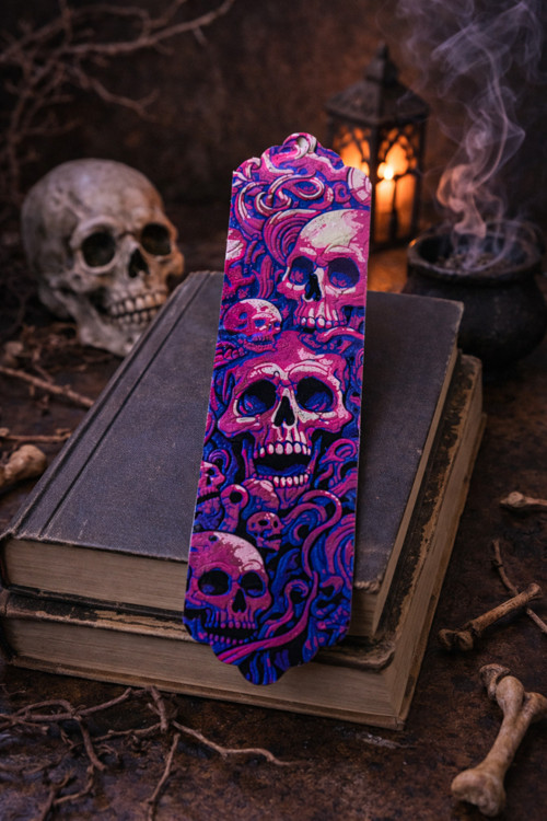 Neon Skull Art – Desenli Kitap Ayracı
