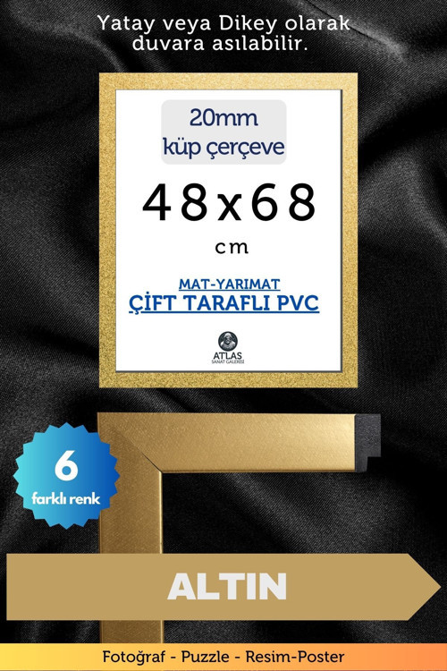 20Mm-48X68 Cm Mat Pvc Li Camsız Fotoğraf Puzzle Belge Çerçeve Yatay Dikey Asılabilme