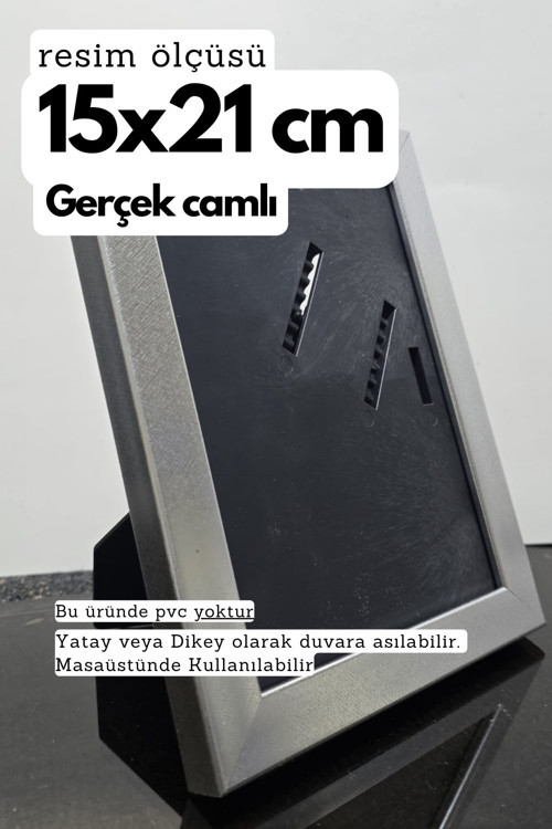 20Mm Çerçeve Camlı 15X21 Cm Fotoğraf Resim Çerçevesi Ayaklı Veya Duvara Asma Yatay-Dikey