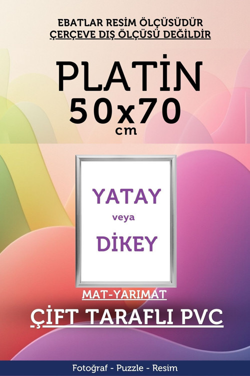 22Mm-50X70 Cm Mat Pvc Li Camsız Fotoğraf 1000 Parça Puzzle Belge Çerçeve Yatay Dikey Asılabilme.