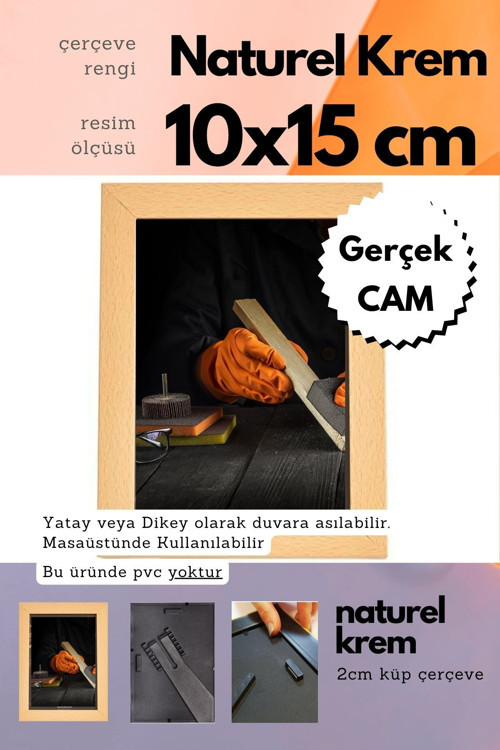 20Mm Çerçeve Camlı 10X15 Cm Fotoğraf Resim Çerçevesi Ayaklı Veya Duvara Asma Yatay-Dikey