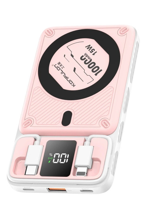 Mey İthalat® M25W 10.000 mAh 20W PD Magsafe Powerbank - Pembe