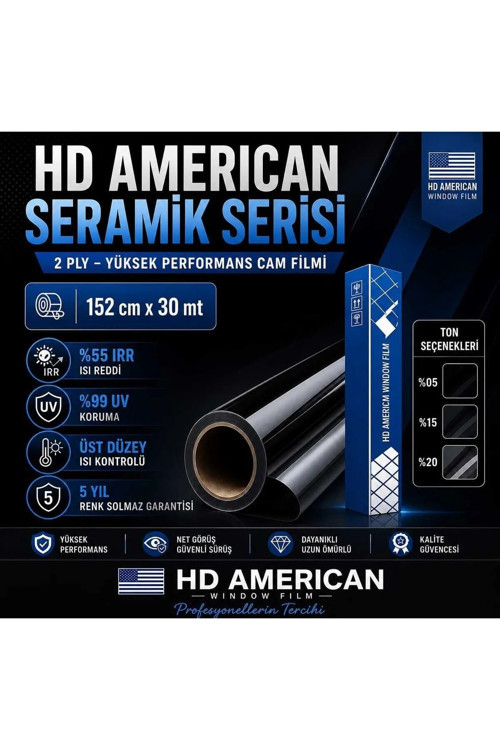 Seramik Cam Filmi %50 2 Ply Yüksek Cam Filmi
