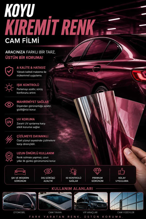 Koyu Kiremit Renk Cam Filmi