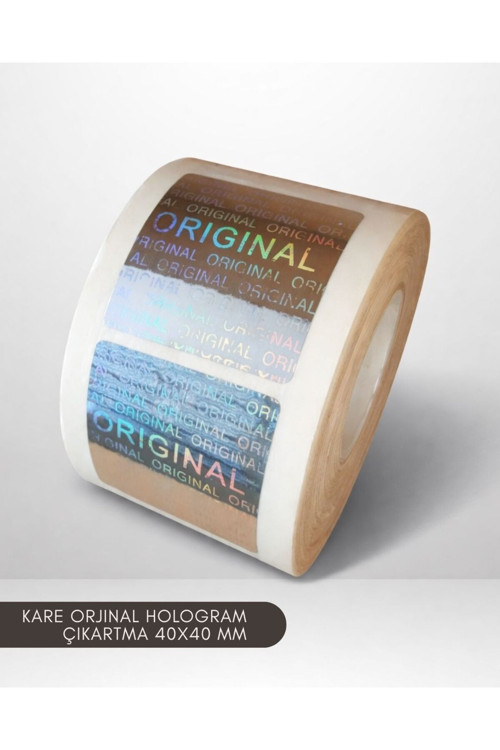 KARE Hologram Çıkartma Original Baskılı Etiket 1000 Adetlik Rulo 40x40 mm (4cm)