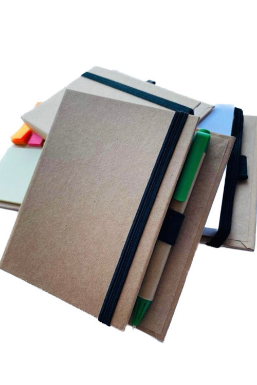 Not Defteri Kraft Sert Kapaklı 5 Renk Ayraçlı & Post-ıt & 100 Yp Defter