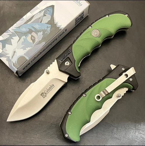 Knivox Columbia Company 4007A Yeşil Beyaz Kamp Çakısı