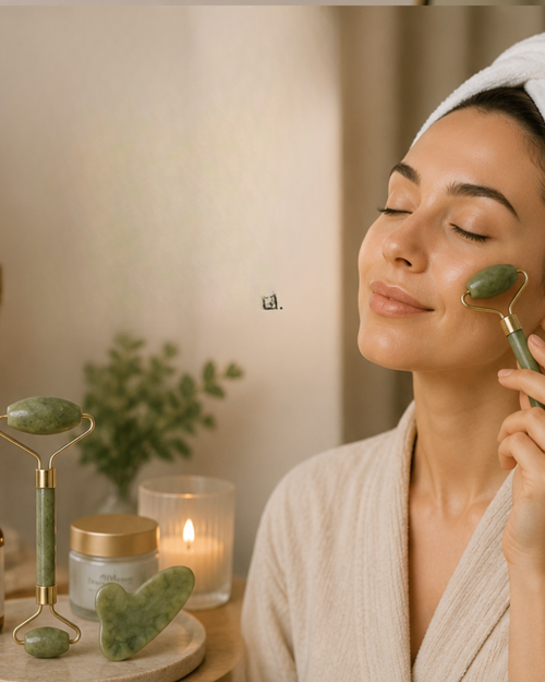 popüler Doğal Jade Stone Yüz Masaj Seti Cilt Bakım ve Rahatlatıcı Bakım 2026