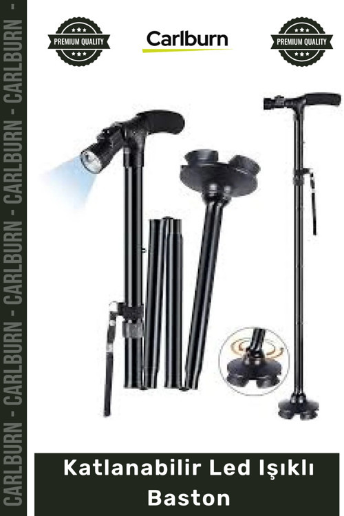 Özel Üretim Ortopedik Ergonomik Alüminyum Ayarlanabilir Yaşlı Destek Katlanabilir Led Işıklı Baston