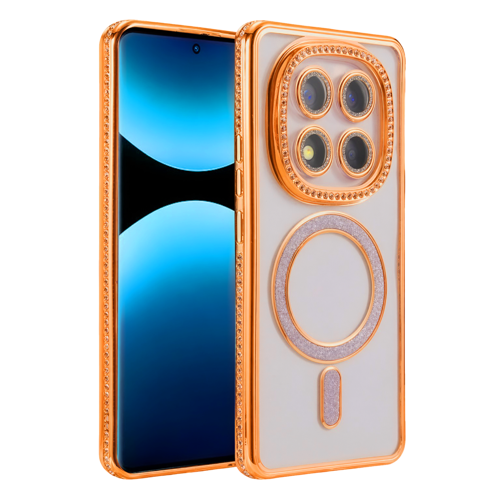 Xiaomi Redmi Note 15 Pro 4G Joke Simli Magneticsafe Kılıf - Turuncu