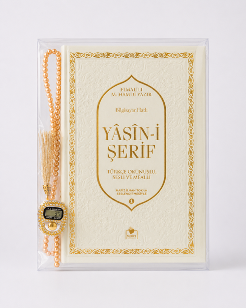 Kişiye Özel Termo Yasin Taşlı Zikirmatik İnci Tesbih Seti Orta Boy Kutulu Set