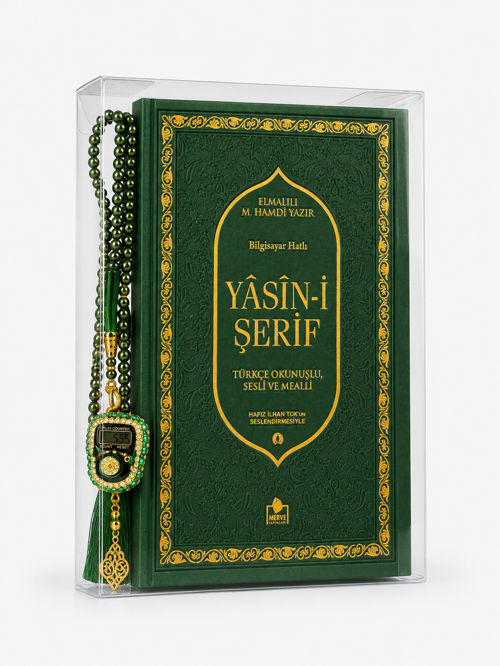 Kişiye Özel Termo Yasin Taşlı Zikirmatik İnci Tesbih Seti Orta Boy Kutulu Set
