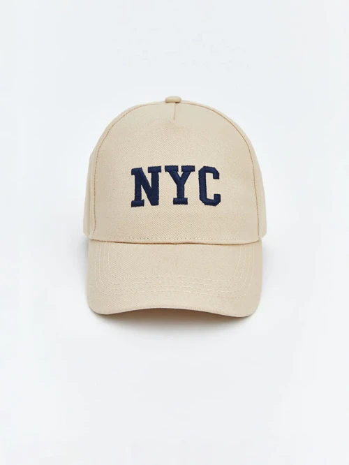 Bej NYC Nakışlı Erkek Çocuk Kep Şapka