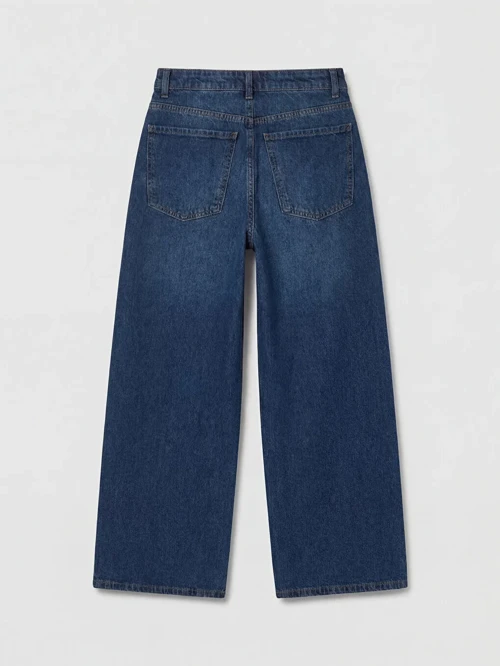 İndigo Baggy Fit Kadın Jean Pantolon