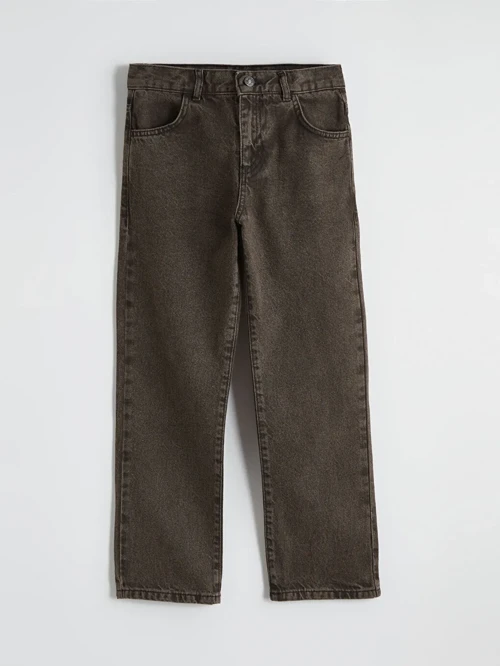 Kahverengi Loose Fit Erkek Çocuk Jean Pantolon