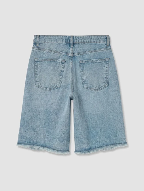 İndigo Bermuda Fit Kadın Jean Şortolon