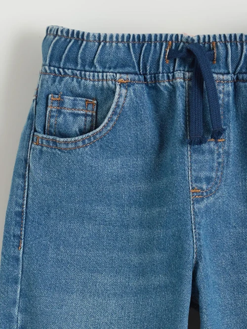 İndigo Beli Lastikli Erkek Çocuk Jean Pantolon
