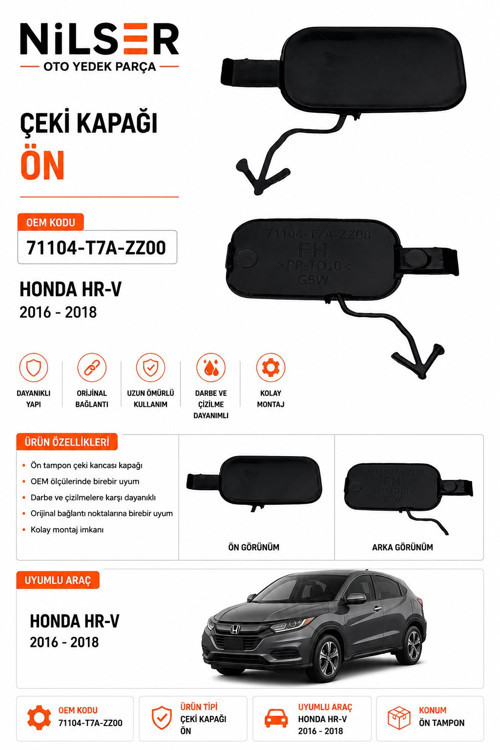 Honda Hrv Tampon Çeki Kapak Ön 2016-2018