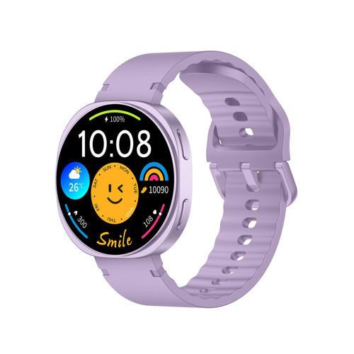 TSW3 42mm Ultra İnce 1.32 inç AMOLED Ekran Bluetooth Aramalı Metal Çerçeve Nabız SpO2 Ölçer Akıllı Saat Mor