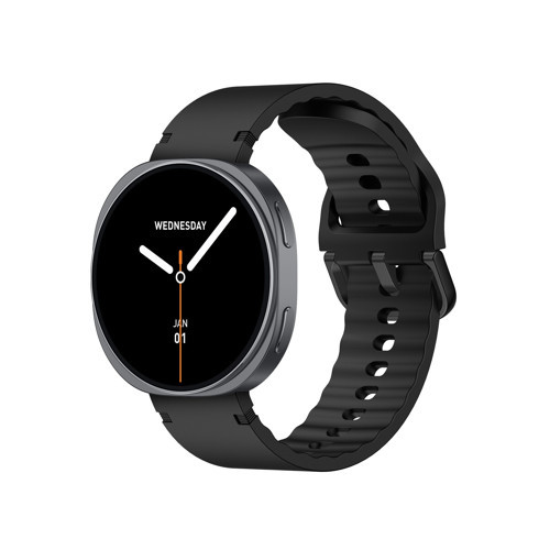 TSW3 42mm Ultra İnce 1.32 inç AMOLED Ekran Bluetooth Aramalı Metal Çerçeve Nabız SpO2 Ölçer Akıllı Saat Siyah