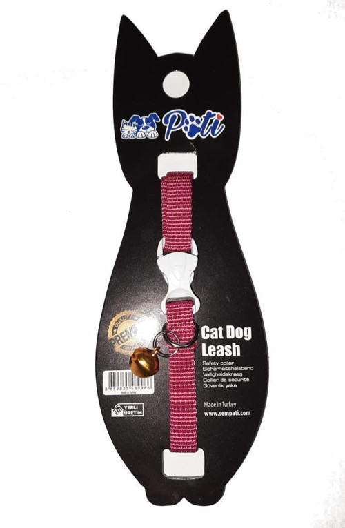 Yavru Köpek ve Kedi Boyun Tasması (Ayarlanabilir) Düz Fuşya