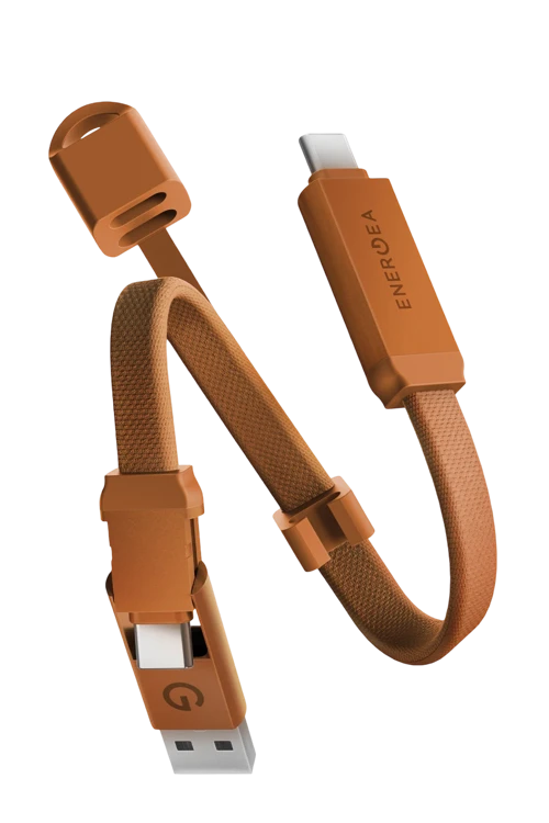 Sheath Key 15cm 60W 2in1 Type-C to Type-C ve USB-A Hızlı Şarj Kablo - Turuncu