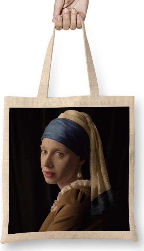 Indian Girl Hint Kız Bez Çanta Uzun Saplı