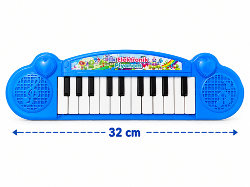 🎹 Mini Elektronik Piyano Mavi – 32 cm Çocuk Oyuncak Klavye