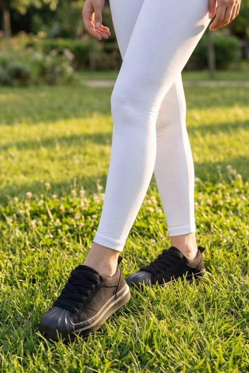 Gamelu Kalın Bağcıklı Siyah Unısex Sneaker