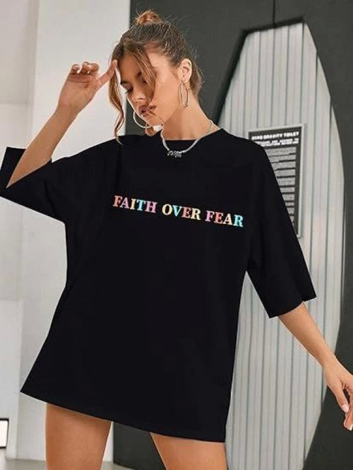 Bisiklet Yaka Baskılı T-shirt - Siyah - M - Siyah